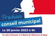 Réunion conseil municipal du 28 janvier 2023