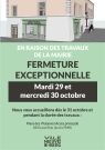 Fermeture exceptionnelle