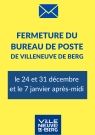 FERMETURE du bureau de Poste