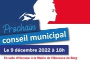 2022 Réunion conseil municipal du 09 décembre 2022