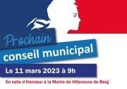 Réunion conseil municipal du 11 mars 2023